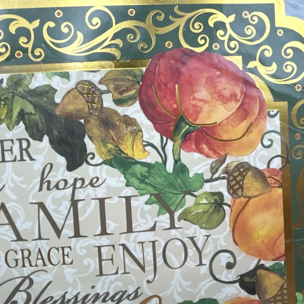 Thanksgiving Paper Placemats Set of 12 Give Thanks New Pier 1 Pumpkin Acorn Gold